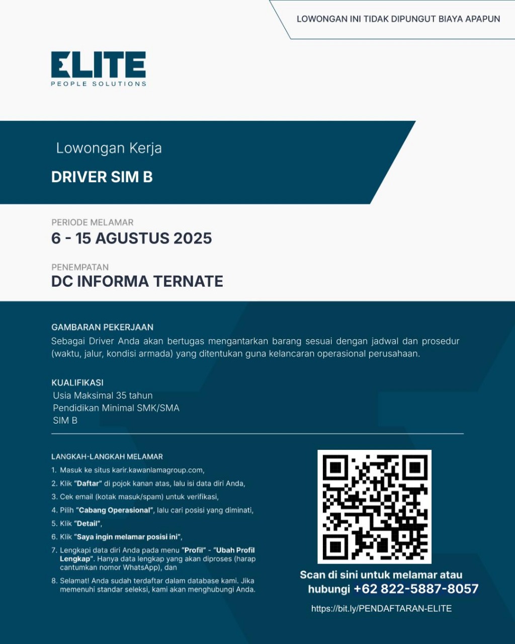 📢 LOWONGAN PEKERJAAN – ELITE PEOPLE SOLUTIONS “Empowering